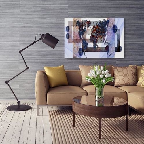 Deco Panel, Mapa świata abstrakcja 3 50x40 na Arena.pl
