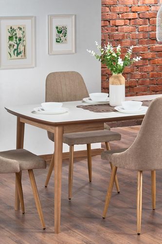 Stół Terra rozkładany biały mat/dąb na Arena.pl