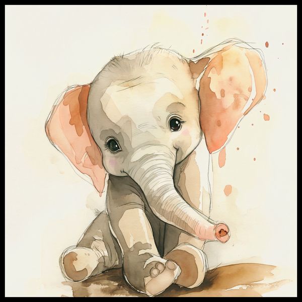 Plakat 60x60cm Siwy Słonik zdjęcie 2