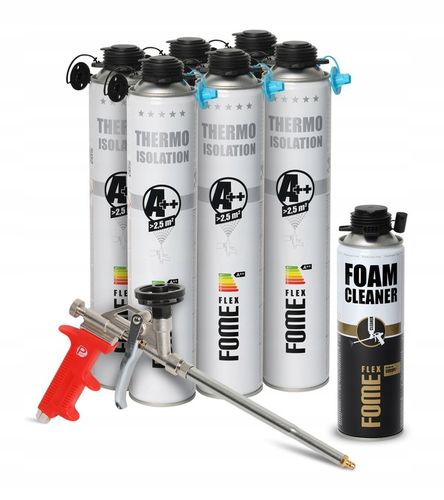 Piana PUR do ociepleń izolacji x6 +12 dysz do natrysku 850ml Fome Flex A++ na Arena.pl