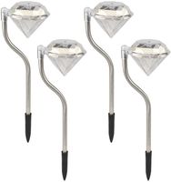 DIAMENTOWE LAMPKI SOLARNE OGRODOWE DEKORACYJNE DIAMENTY ZESTAW 4SZT WB