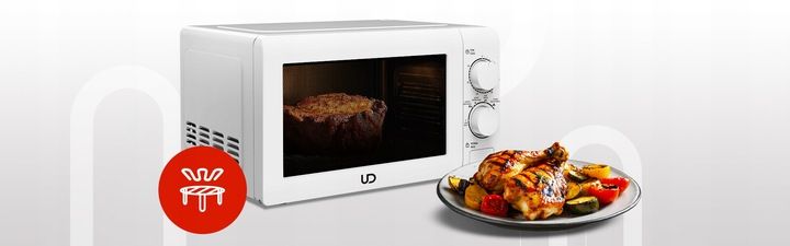 BIAŁA KUCHENKA MIKROFALOWA UD MIKROFALÓWKA MIKROFALA GRILL WOLNOSTOJĄCA zdjęcie 5