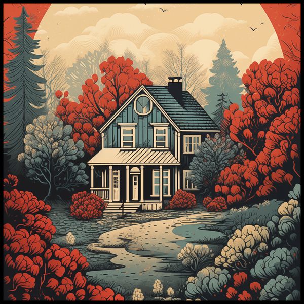 Plakat 90x90cm Idylla Rustykalna zdjęcie 2