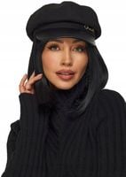 KASZKIET DAMSKI czapka damska z daszkiem beret baker materiałowy skórzany