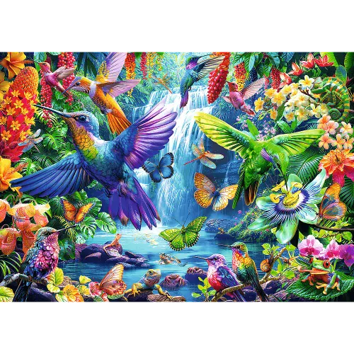 Puzzle 1000 Elementów. Kolibry W Tropikach na Arena.pl
