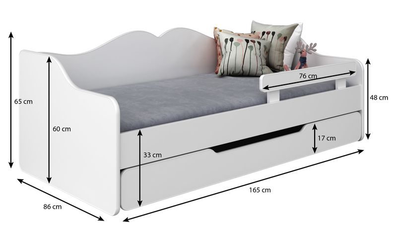 Łóżko dziecięce BELLA2 160x80 białe zdjęcie 8