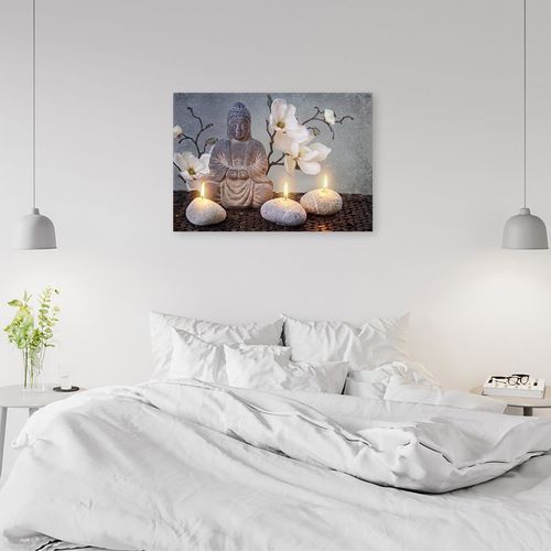 Deco Panel, Świece i figurka Buddy 60x40 na Arena.pl