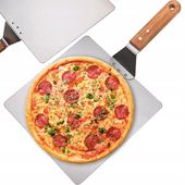 DUŻA ŁOPATA DO PIZZY CHLEBA SZUFLA TACA STAL NIERDZ. INOX KWADRATOWA 30CM