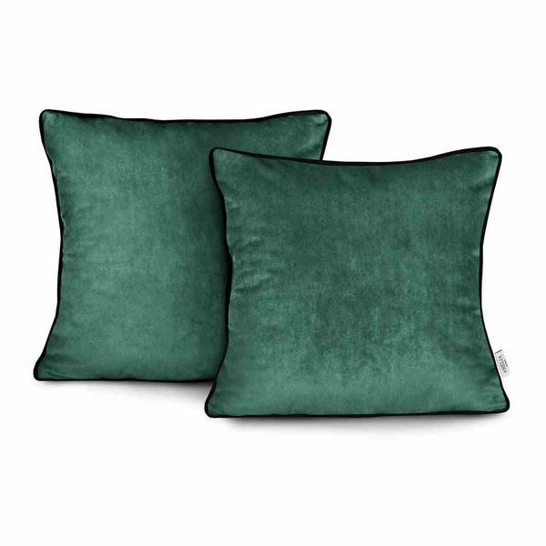 CUS/AH/VELVET/D.GREEN/PIPING/45X45*2 zdjęcie 1