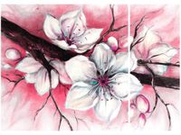 70X50CM PĄKI WIŚNI CZERWIENI DWÓJ OBRAZ NIESYMETRYCZNY