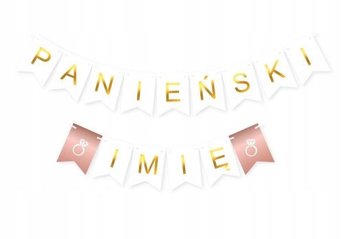 Baner PANIEŃSKI + IMIĘ rose gold na Arena.pl