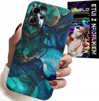 ETUI DO MOTOROLA G13 / G23 - NIEBIESKO ZIELONY MARMUREK PLECKI WZORY