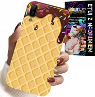ETUI DO HUAWEI Y6 2019 - Z MOTYWEM WAFLA Z POLEWĄ CZEKOLADOWĄ