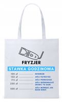 Dla Fryzjera Fryzjerki Torba Eco Biała Shopper Z Nadrukiem Ze Zdjęciem