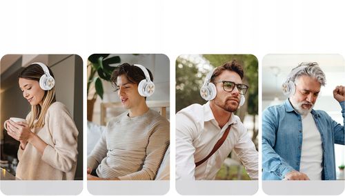 Słuchawki Bezprzewodowe Nauszne Anc 65H Feegar Alphabeat Białe Bluetooth5.4 na Arena.pl