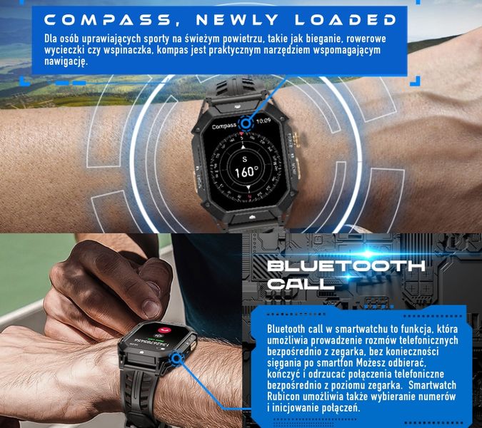 smartwatch męski rubicon rncf24-1 black zdjęcie 8