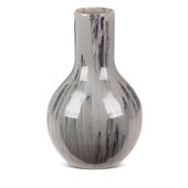 Wazon szklany glamour CALEN 24X24X40 popielaty