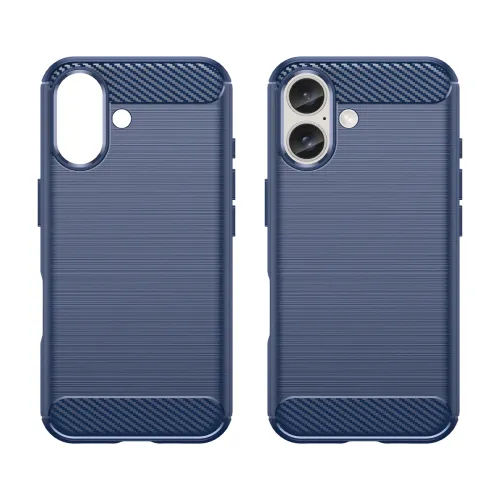etui silikonowe carbon case do iphone 16 - niebieskie na Arena.pl