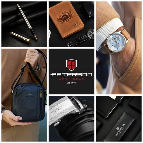 Portfel męski elegancki mały slim wallet Peterson na suwak na karty RFID na Arena.pl