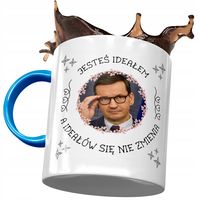 Kubek Błękitny Mateusz Morawiecki Premier Prezent Z Nadrukiem Ze Zdjęciem