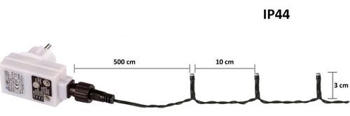 Świąteczne LED oświetlenie -20 m, 200 LED, zimna biel, pilot na Arena.pl
