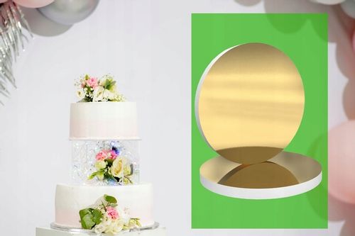 PODKŁAD POD TORT 20 cm ZŁOTY ZESTAW na Arena.pl