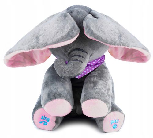 Słoń Pluszak Peek-A-Boo Zabawa W Chowanego Dla Dzieci Interaktywna Prezent na Arena.pl