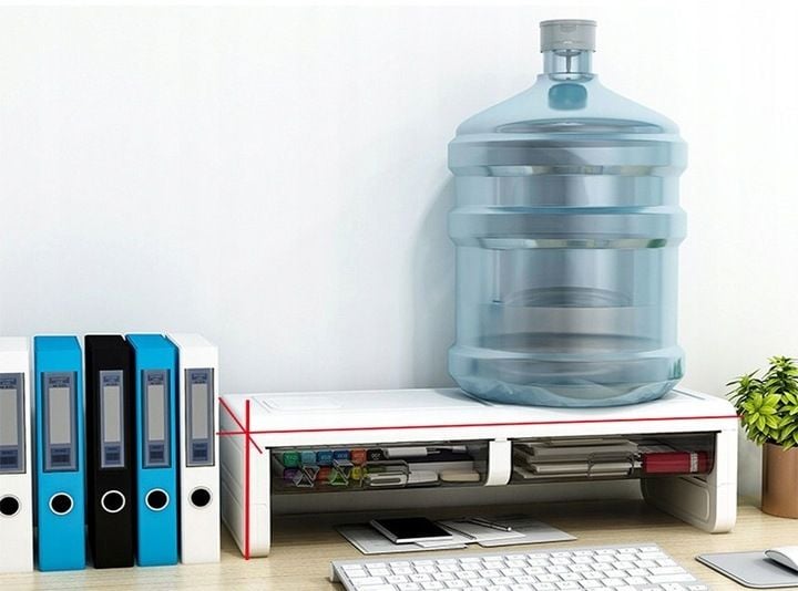 PÓŁKA PODSTAWKA POD MONITOR Z SZUFLADKAMI BIAŁA NADSTAWKA NA BIURKO RK2 zdjęcie 11