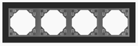 Efapel Logus90 crystal ramka 4-krotna, czarne szkło/grafit 90940 tes