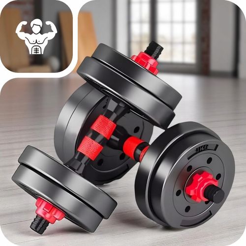 ZESTAW HANTLI BITUMICZNYCH REGULOWANYCH MEGA 2x15 kg trening siłowy na Arena.pl