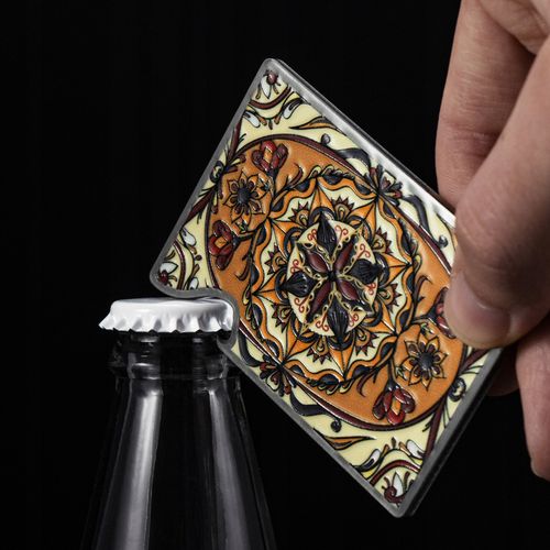 Otwieracz Do Butelek Piwa Kapsli Karta Do Gry Stal na Arena.pl