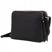 VERA PELLE CZARNA TOREBKA SKÓRA NATURALNA WŁOSKA LISTONOSZKA 3 KOMORY