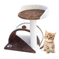 Drapak dla kota Legowisko+Budka biało-brązowy 43cm