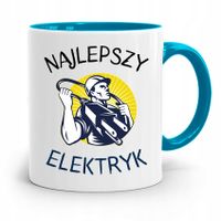 Kubek Błękitny Prezent Dla Najlepszego Elektryka Z Nadrukiem Ze Zdjęciem