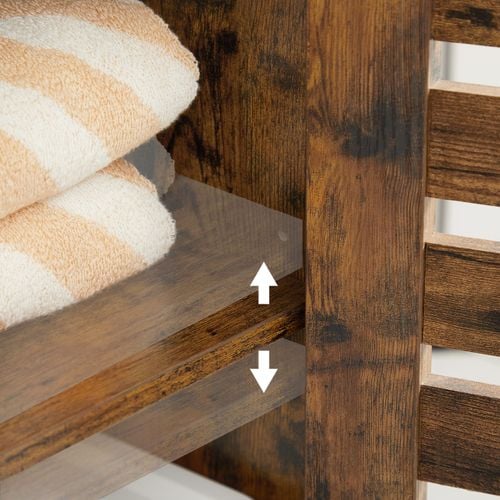 Szafka do łazienki rustykalna brązowa 60x30x82 cm z drzwiczkami na Arena.pl