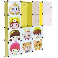 ZIELONA SZAFA MODUŁOWA DLA DZIECI REGAŁ GARDEROBA