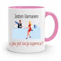 Kubek Różowy Dla Barmana Jestem Barmanem Prezent Z Nadrukiem Ze Zdjęciem