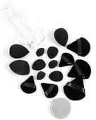 Zestaw czarnych gąbek do makijażu w słoiczku blender i puszki do pudru