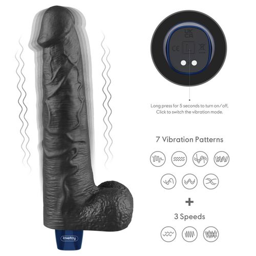 10.5" real softee rechargeable tpe vibrating dildo(black) na Arena.pl