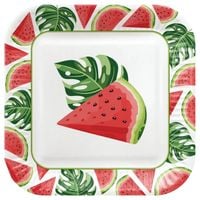 talerz papierowy kwadratowy "watermelons", 23 x 23 cm, 8 szt.