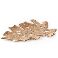 Patera metalowa Liść DALIA 27X17X1 złota