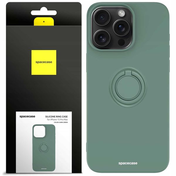 Spacecase Silicone Ring Iphone 15 Pro Max Dark Green zdjęcie 1