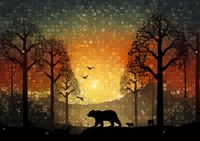 Plakat 84,1x59,4cm Zachód w Dzikim Lesie