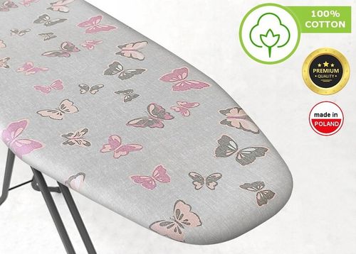 Pokrowiec na deskę do prasowania z motylami podkładem PREMIUM BAWEŁNA 100% na Arena.pl
