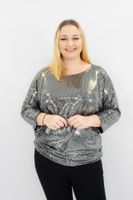 Srebrna Błyszcząca Bluzka Damska na Specjalne Okazje UNI