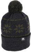 MIKADO Czapka zimowa z pomponem szaro zielona