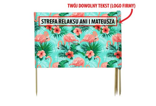 PARAWAN PLAŻOWY Flamingi z indywidualnym  napisem 8 PANELI 24.8 na Arena.pl