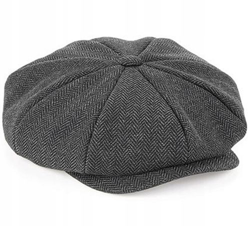 CZAPKA KASZKIET Z DASZKIEM JODEŁKA STYL RETRO SZARY ELEGANCKI UNISEX L/XL na Arena.pl