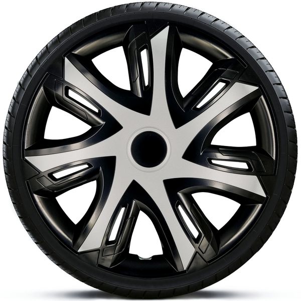 4x Kołpaki 15 NRM CZARNO SREBRNE TUNING zdjęcie 2