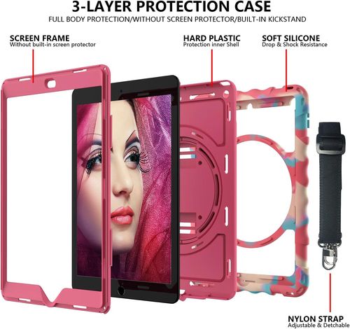 Etui do iPad 6/5/Pro 9.7" z Podstawką i Paskiem na Ramię Różowe na Arena.pl